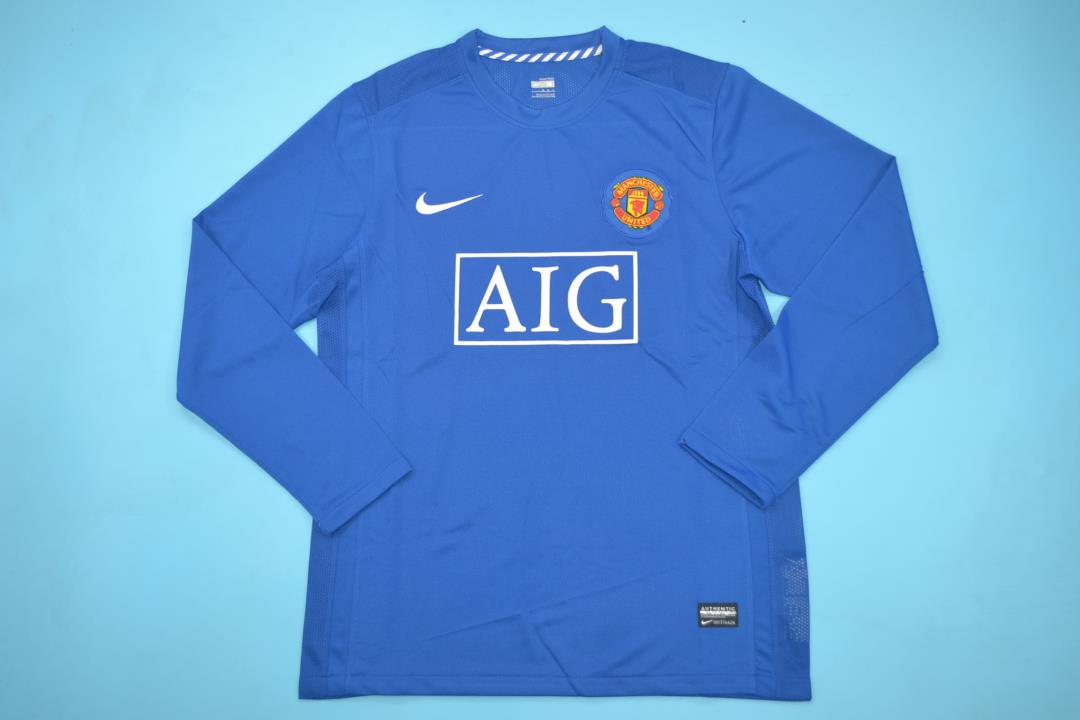 AAA Quality Manchester Utd 08/09 Away Blue Long Jersey